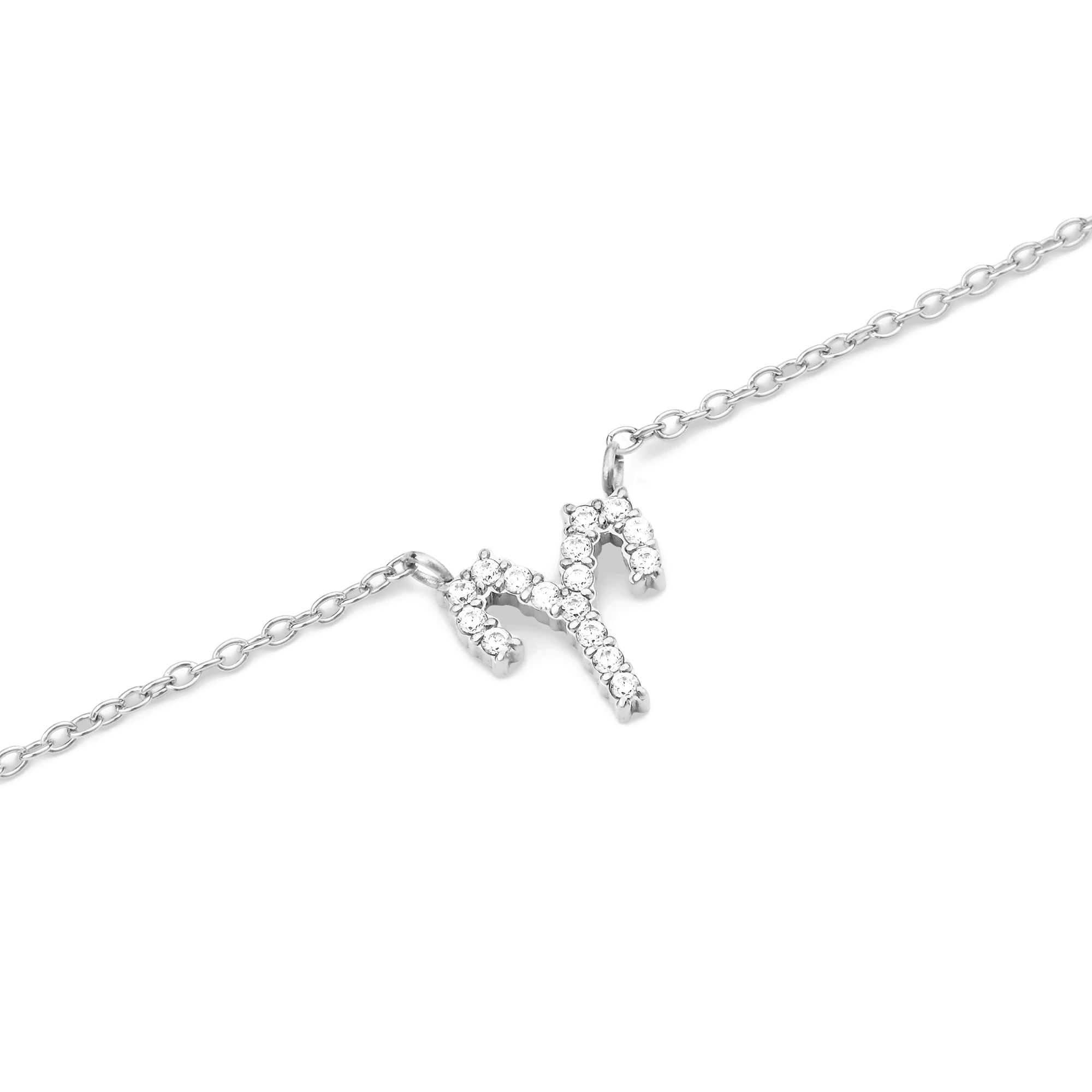 Crystal Zodiac Chain Necklace Silver