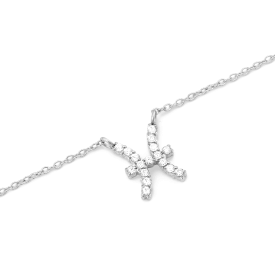 Crystal Zodiac Chain Necklace Silver