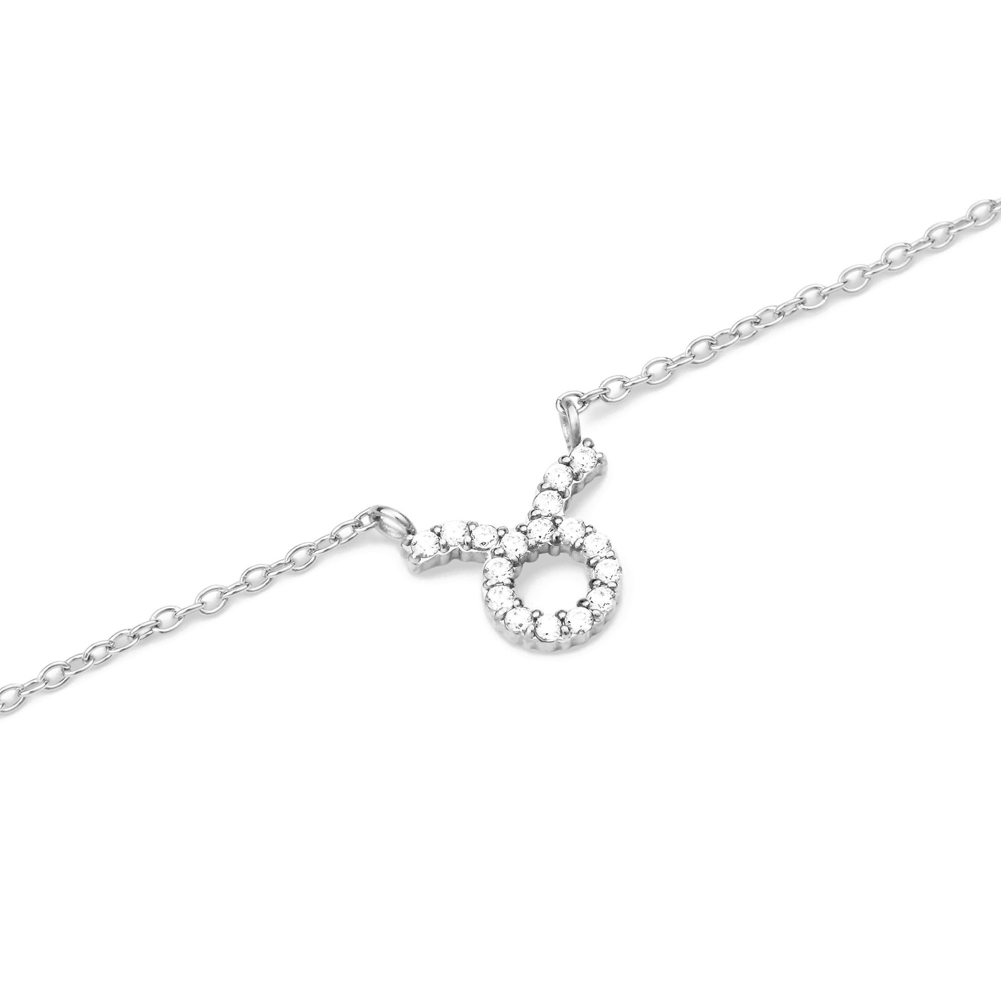 Crystal Zodiac Chain Necklace Silver