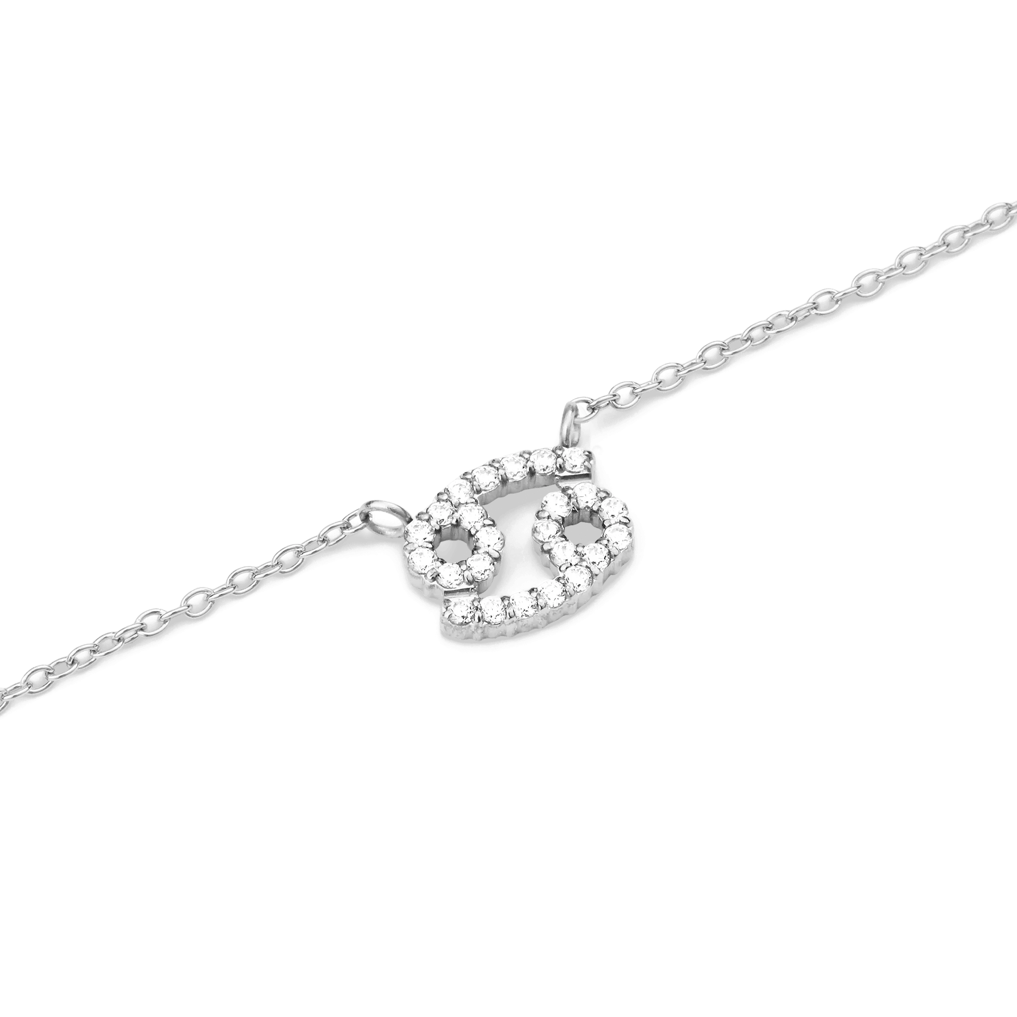 Crystal Zodiac Chain Necklace Silver