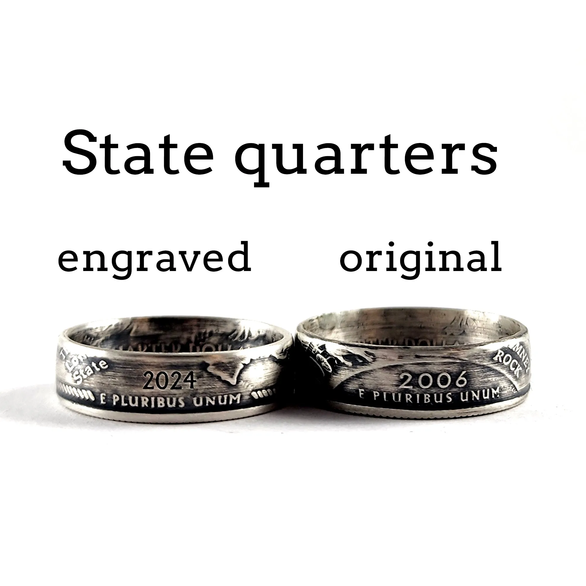 Custom Engraved Date Change for 90% Silver State & National Park Quarters