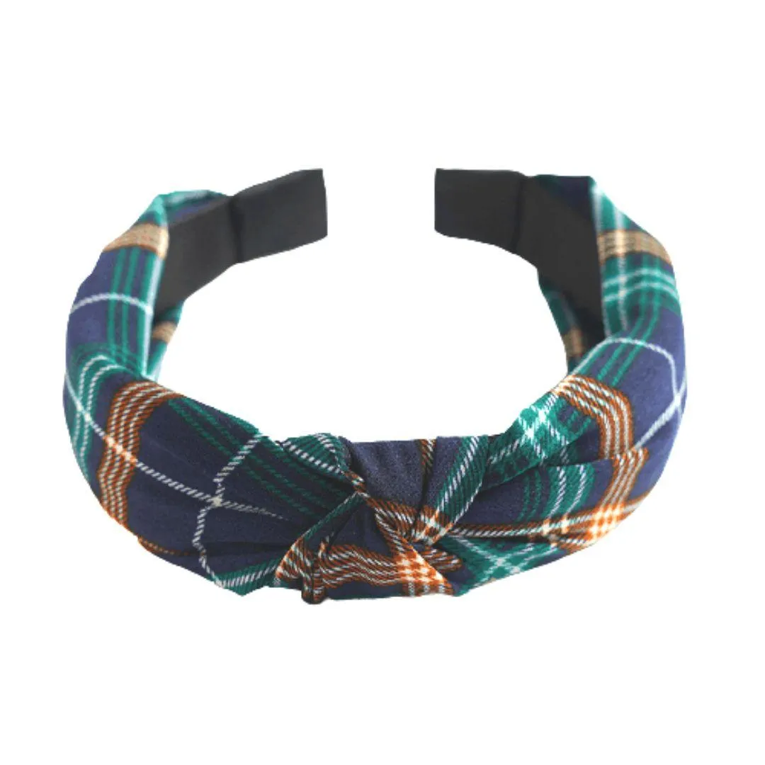 Dark Blue Scottish Plaid Hairband "Muses"