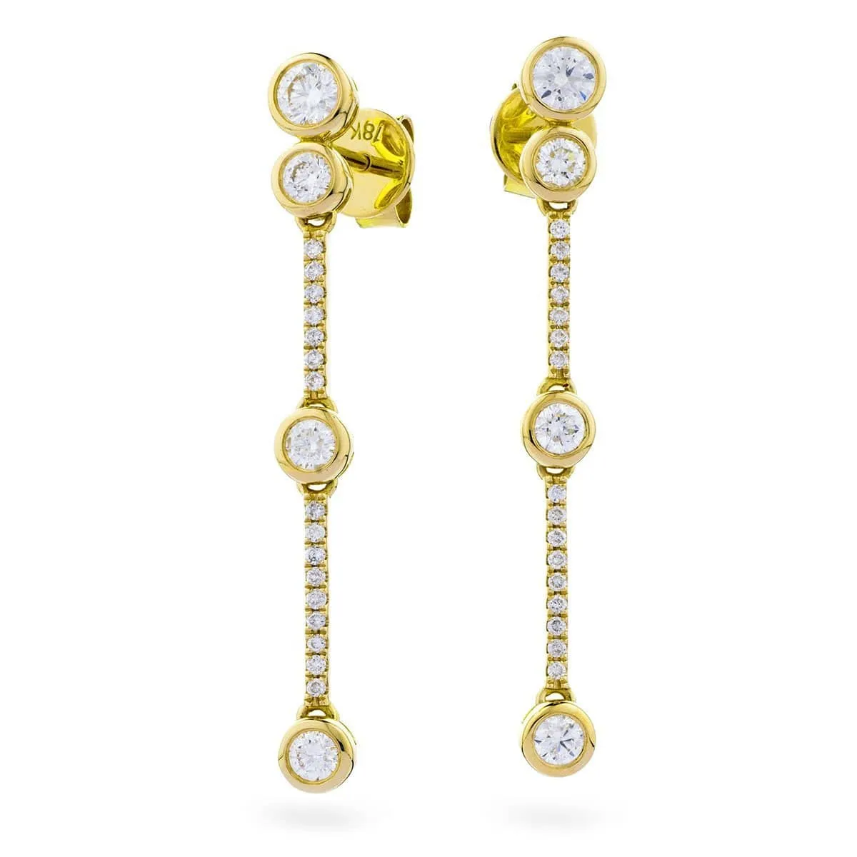 DIAMOND DROP EARRING IN 18K YELLOW GOLD