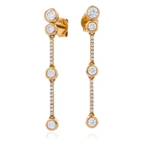 DIAMOND DROP EARRINGS IN 18K ROSE GOLD