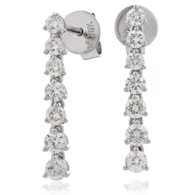 DIAMOND DROP EARRINGS IN 18K WHITE GOLD