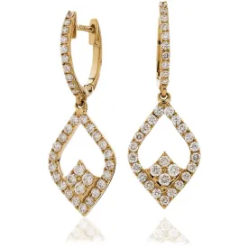 DIAMOND FANCY DROP EARRINGS IN 18K ROSE GOLD