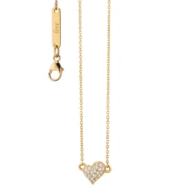 Diamond Mini Heart "Love" Necklace