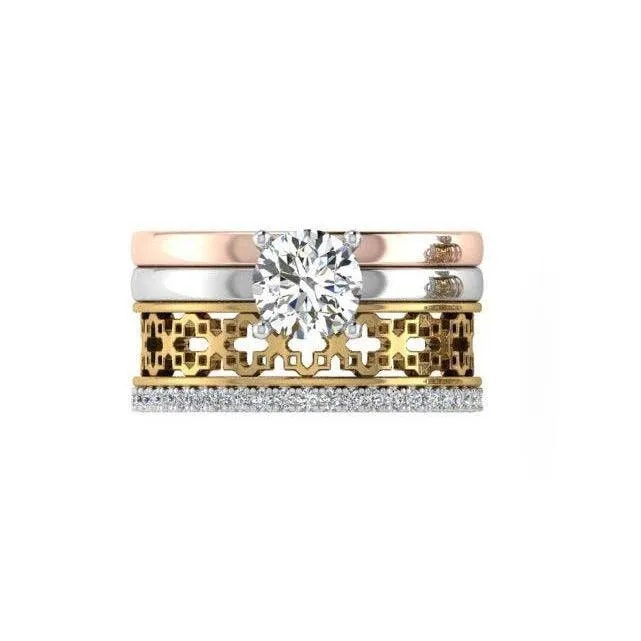 Diamond Stackable Bridal Set Rings