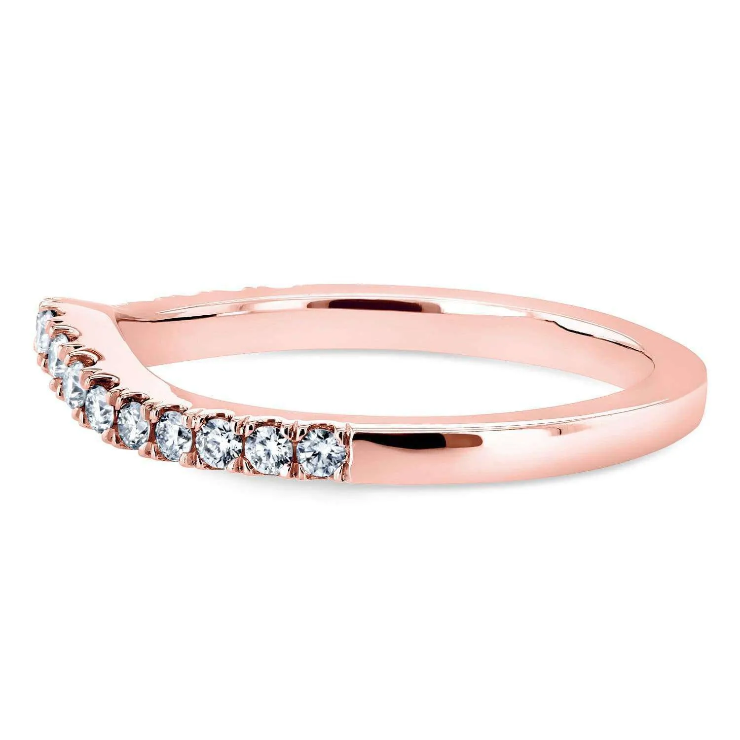 Diamond Wedding Band Curved 1/5 CTW 14k Rose Gold