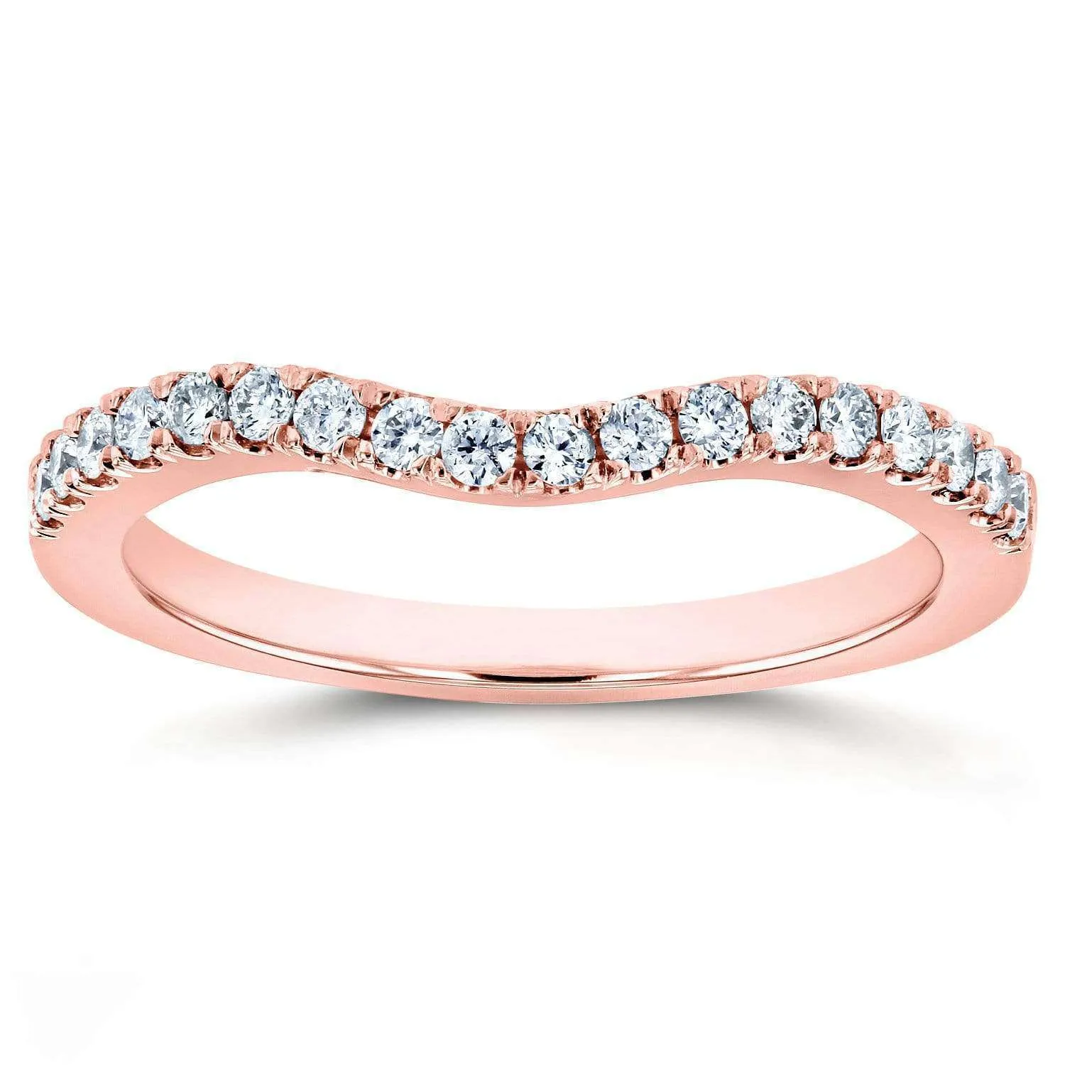 Diamond Wedding Band Curved 1/5 CTW 14k Rose Gold