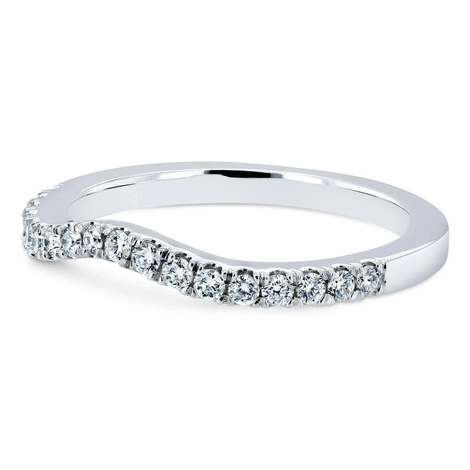 Diamond Wedding Band Curved 1/5 CTW 14k White Gold