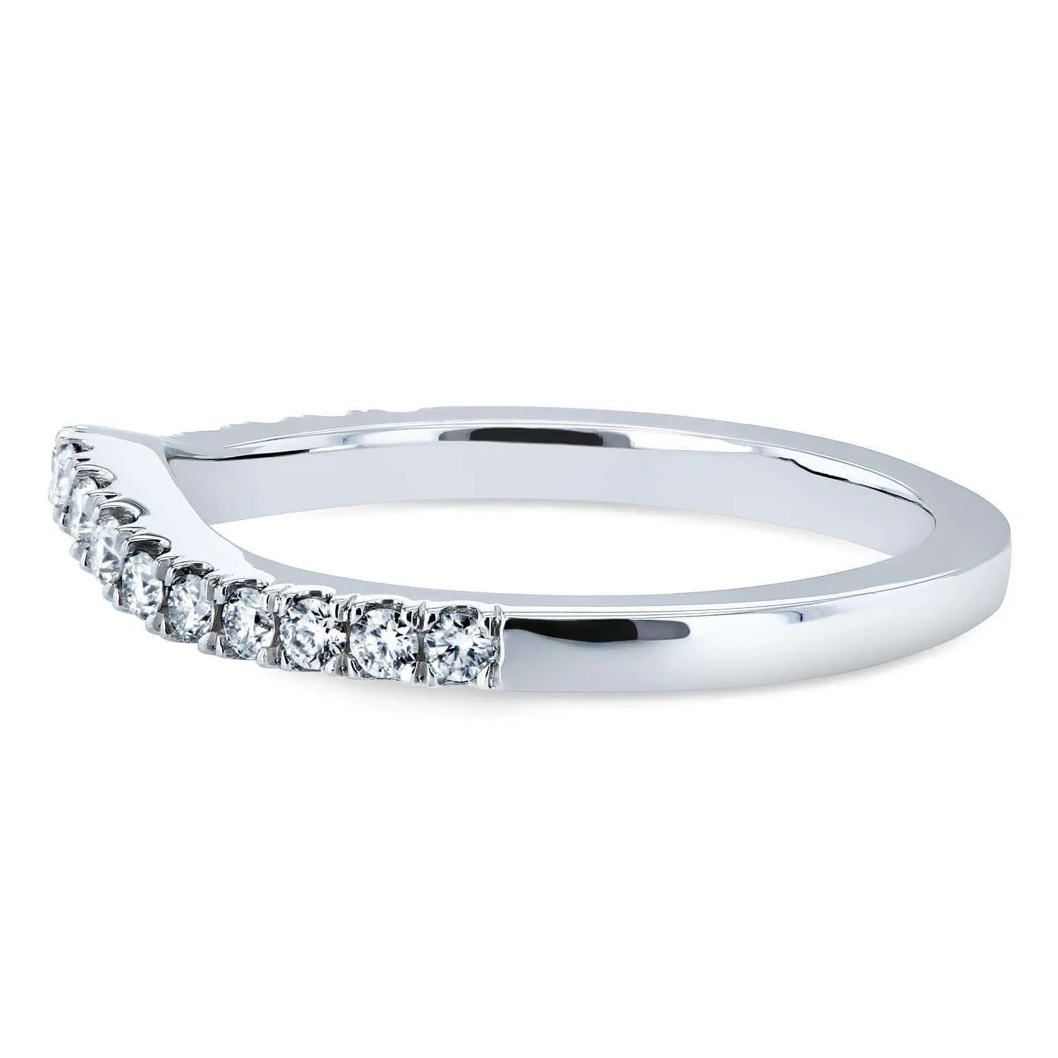 Diamond Wedding Band Curved 1/5 CTW 14k White Gold