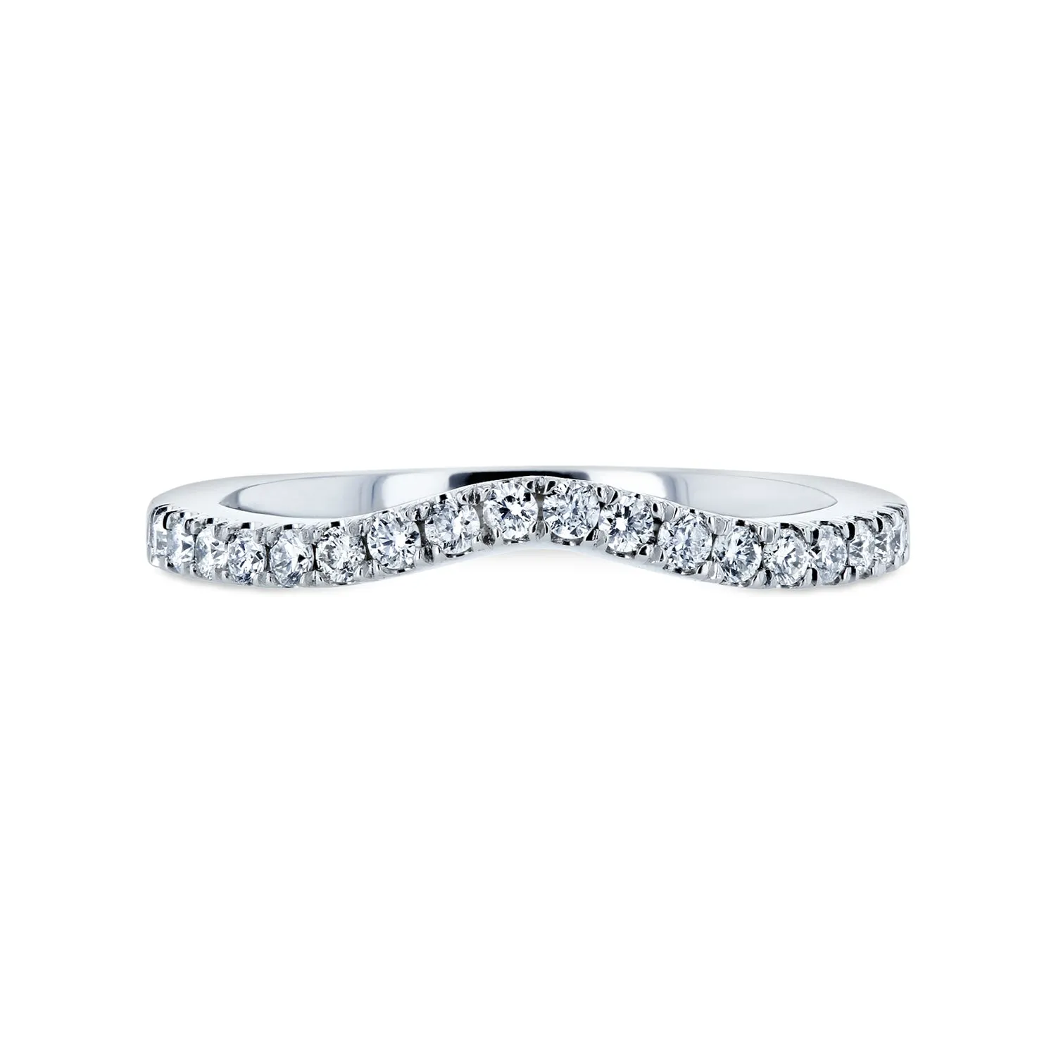 Diamond Wedding Band Curved 1/5 CTW 14k White Gold