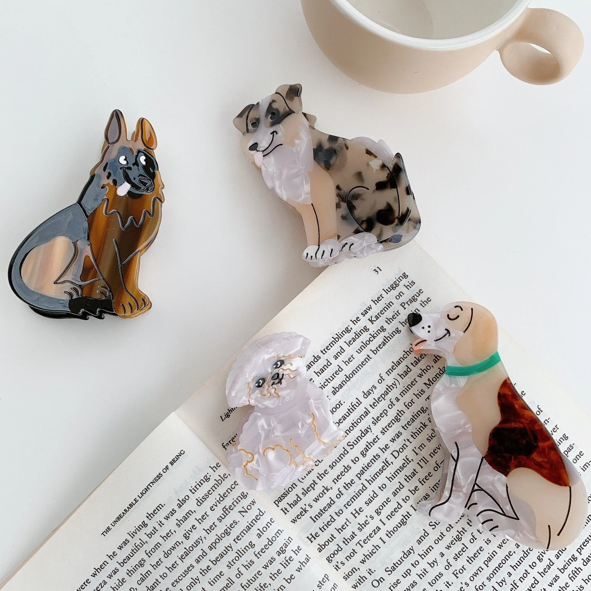 Dog Breed Hair Claw Clips