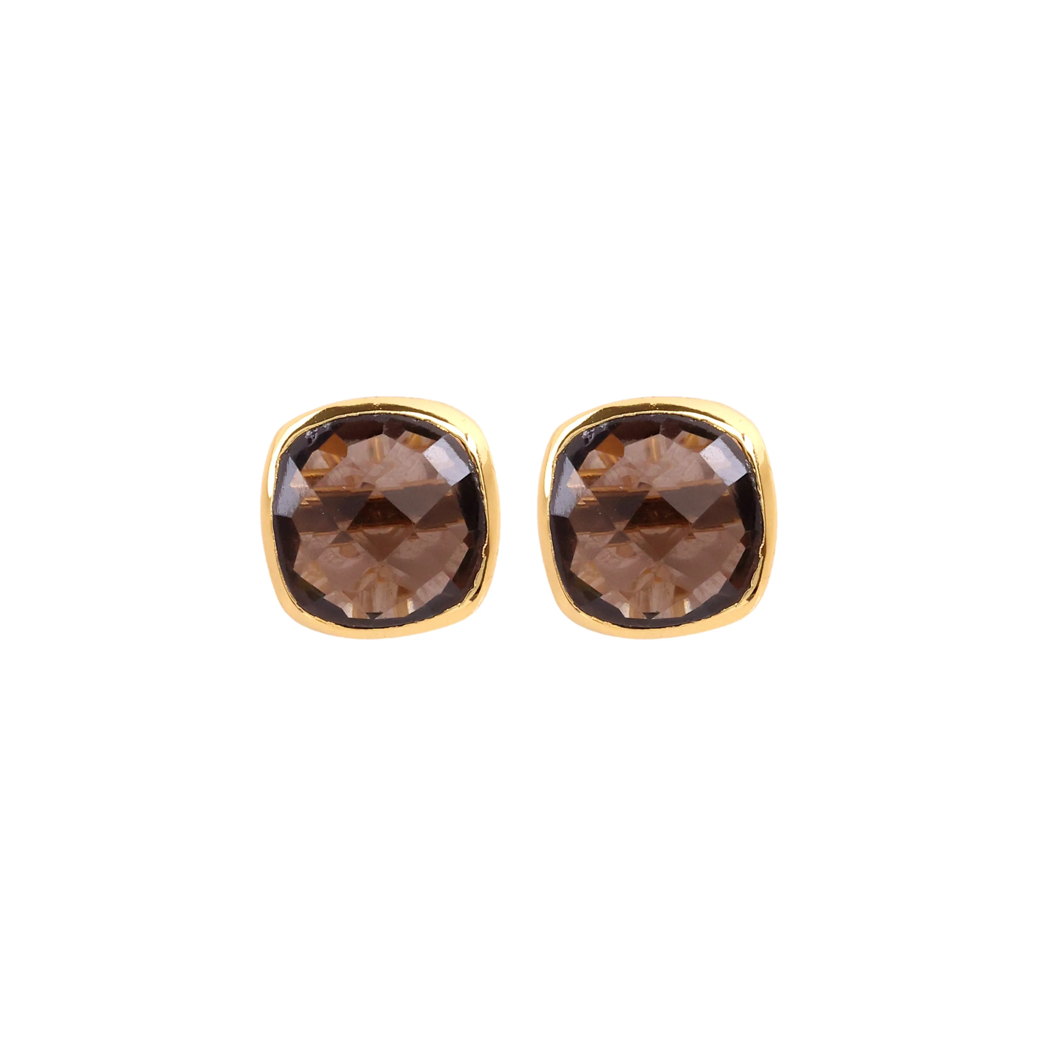 Earrings - Amie Smoky Quartz Stud