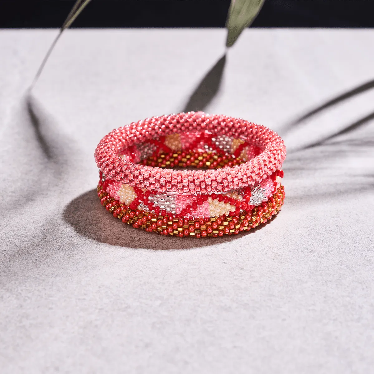 Electric Coral | Himalayan Glass Bead Bracelet