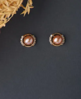 Elegant Real Pearl Stud Earring