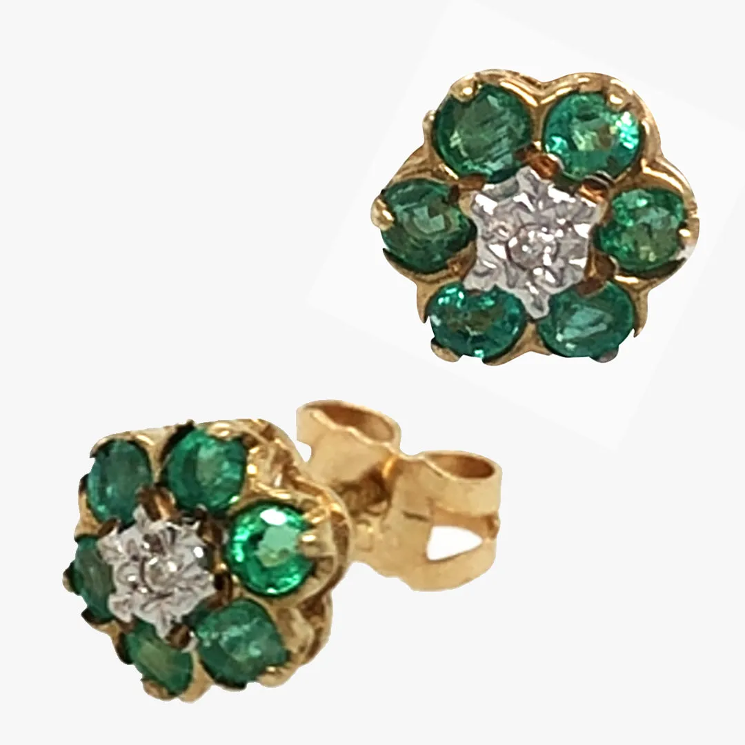 Emerald & Diamond Earrings