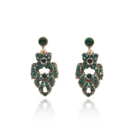 Emerald Green short drop Art deco drop earrings: 1920s earrings