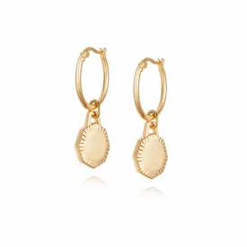 Estée Lalonde Octagonal Charm Earrings 18Ct Gold Plate