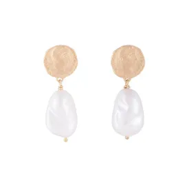 Fairley Ancient Coin Pearl Drops - Gold