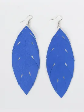 Feather Earrings, Caribbean Blue