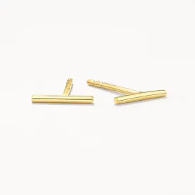 Fine Bar Stud Earrings in 10k Gold