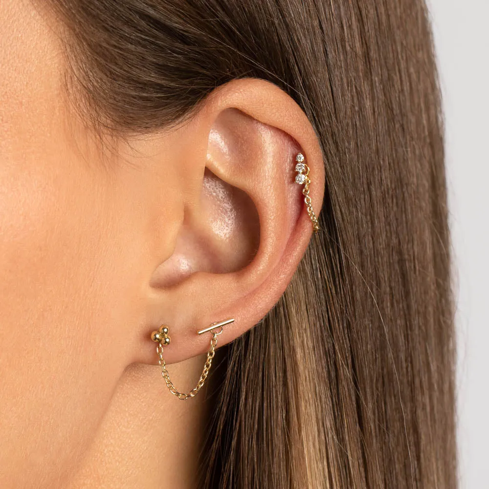 Fine Bar Stud Earrings in 10k Gold