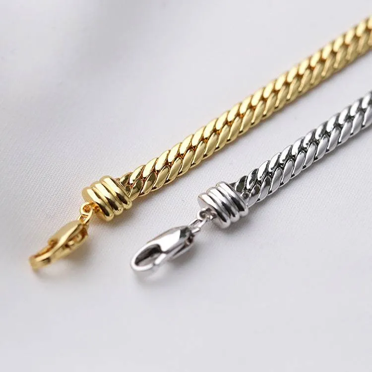 Flat Snake Chain Bracelet Necklace (Purchase Individually)