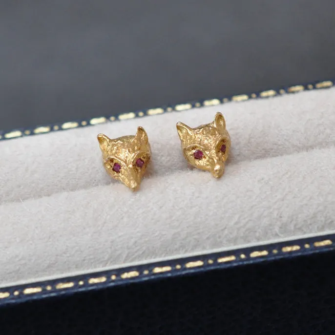 Fox Head Earrings