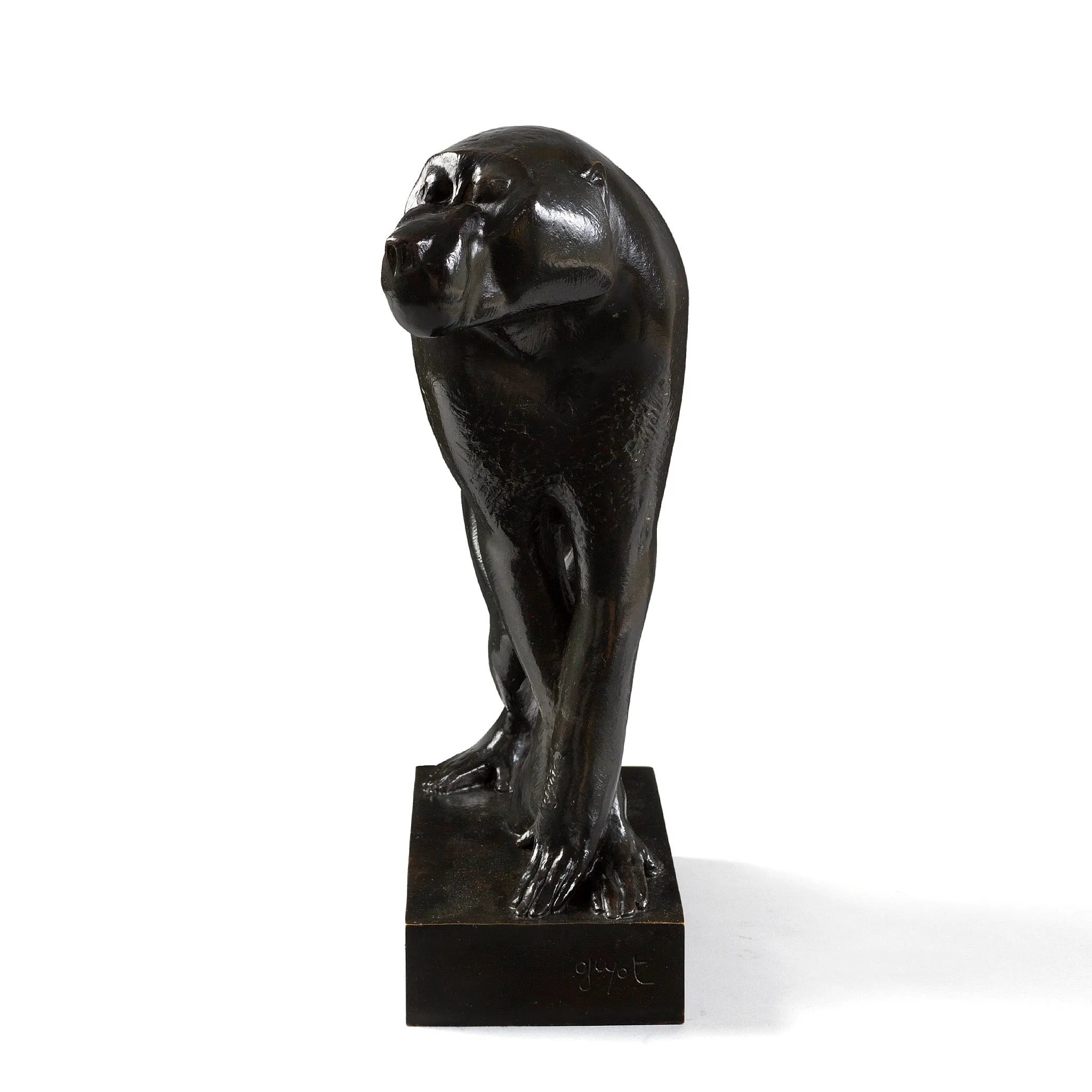 Georges Lucien Guyot "Babouin" Patinated Bronze Sculpture