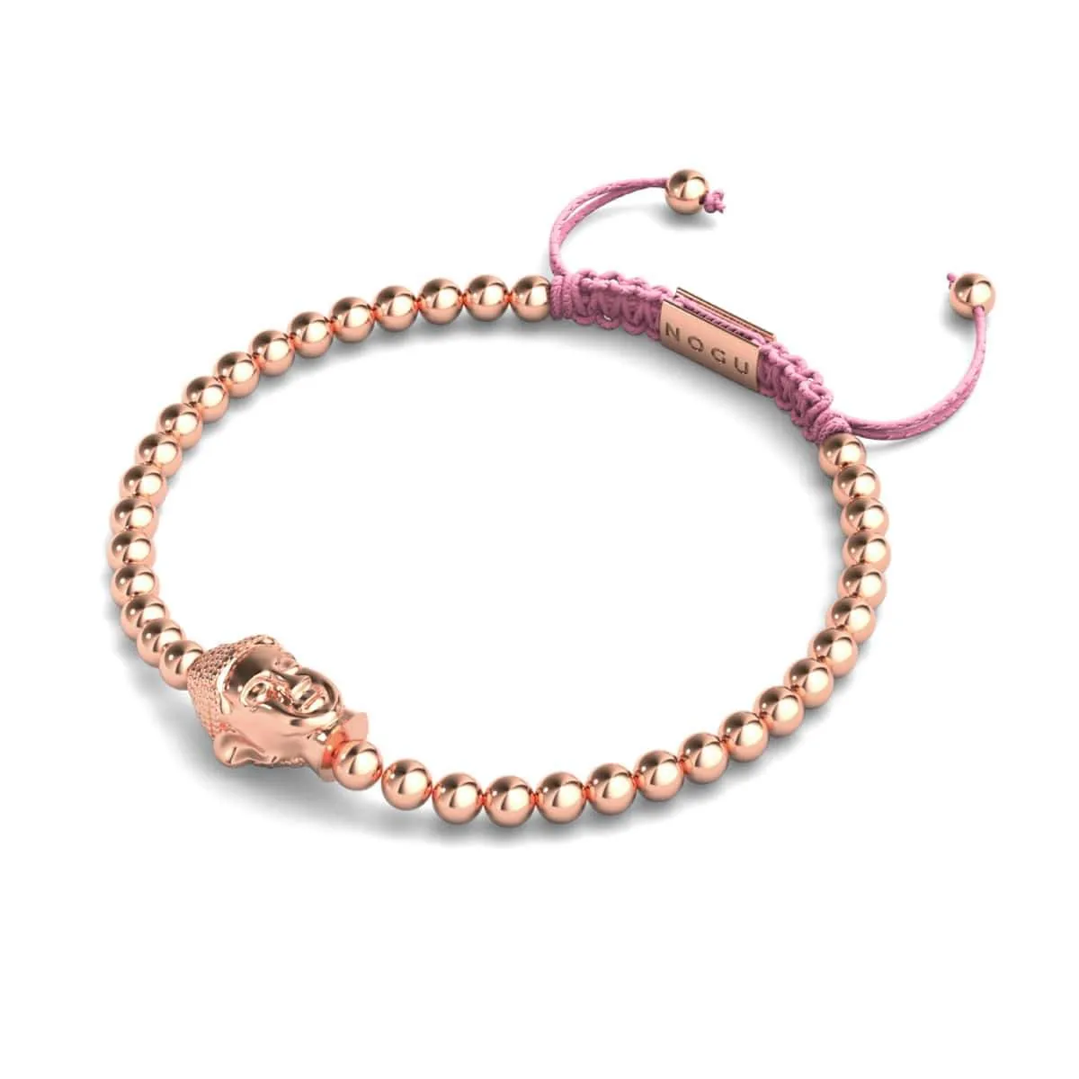 Gilded Buddha | 18k Rose Gold | Pink | Macrame Charmballa Bracelet