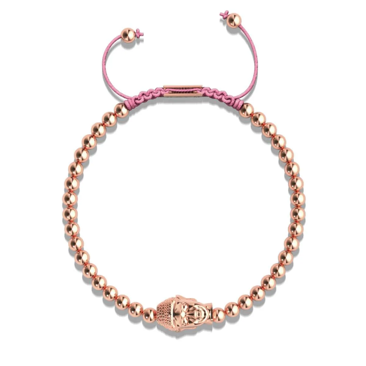 Gilded Buddha | 18k Rose Gold | Pink | Macrame Charmballa Bracelet