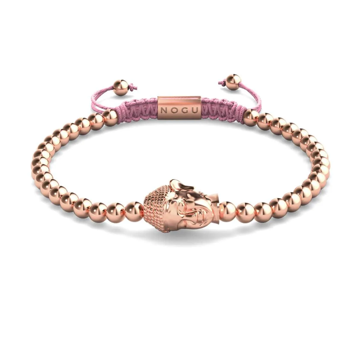 Gilded Buddha | 18k Rose Gold | Pink | Macrame Charmballa Bracelet