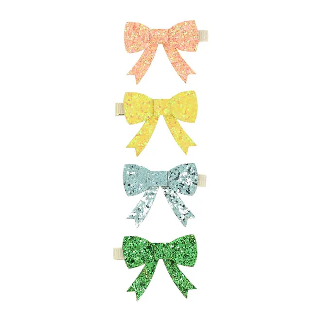 Glitter Bow Hair Clips