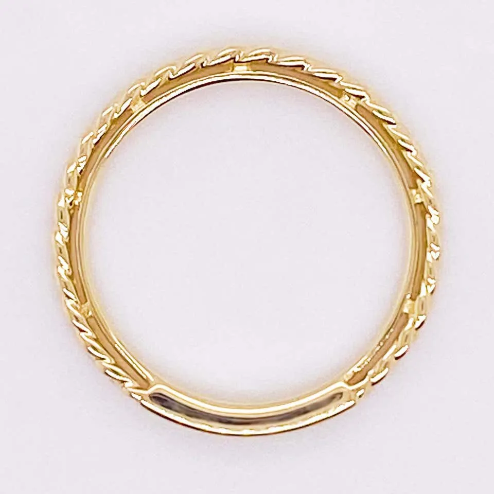 Gold Braided Ring, 14 Karat Yellow Gold Braided Stackable Band