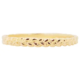 Gold Braided Ring, 14 Karat Yellow Gold Braided Stackable Band