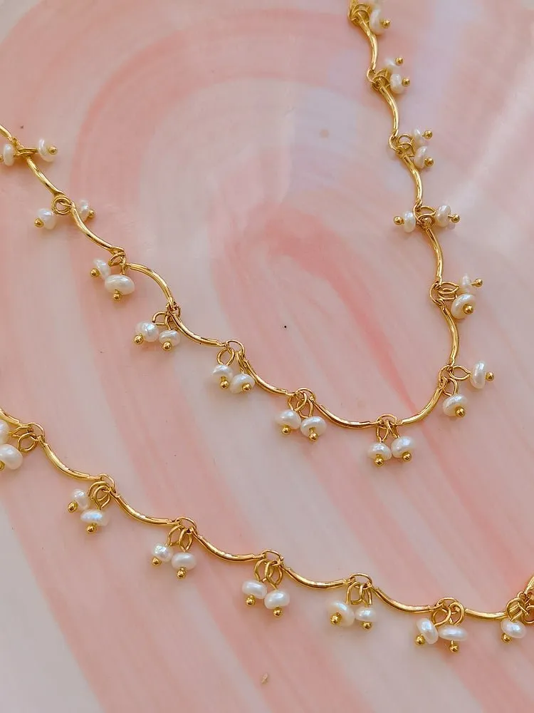 Gold Cherry Pearl Necklace