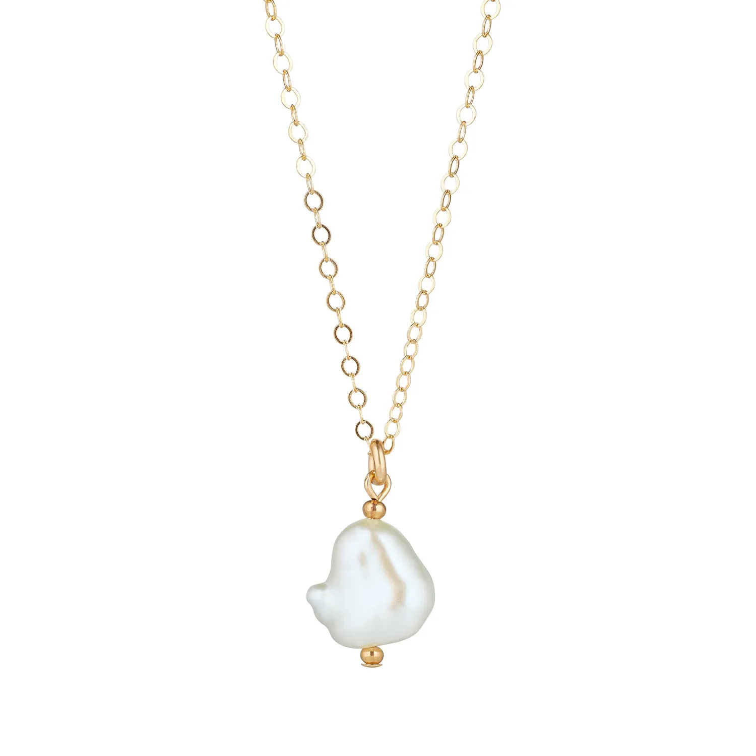 Gold Filled Baroque Pearl Pendant Necklace