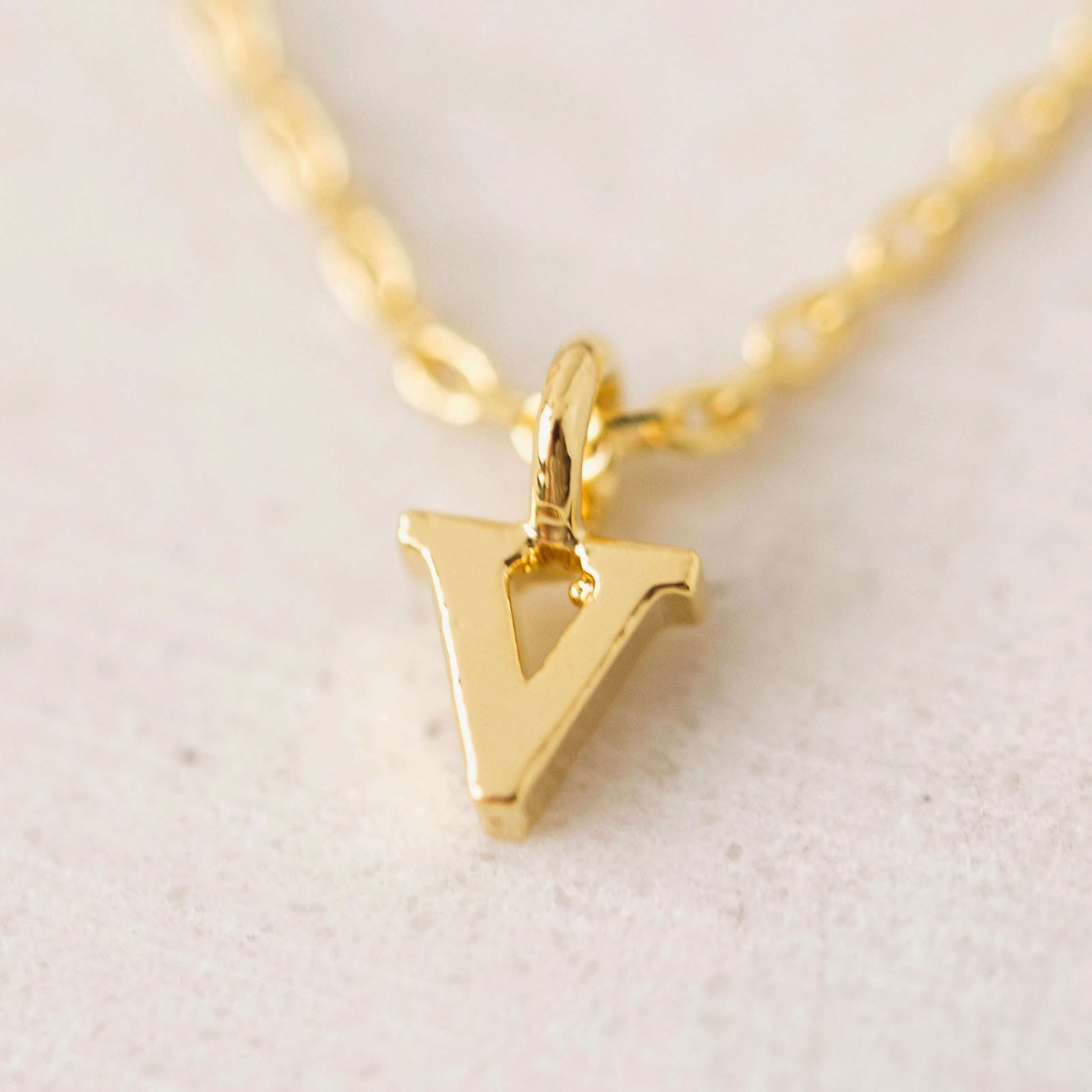 Gold Sincerely Yours Initial Necklace