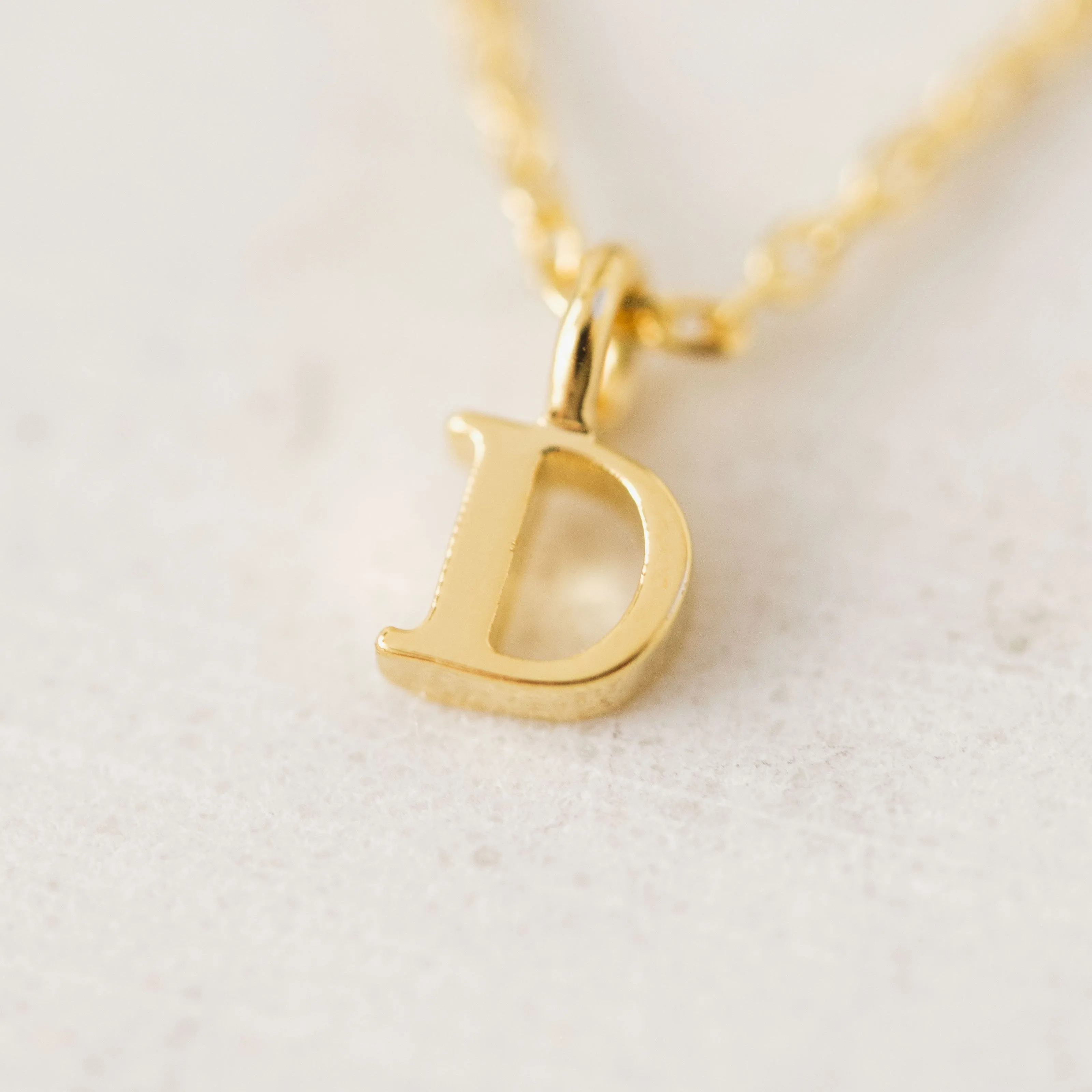 Gold Sincerely Yours Initial Necklace