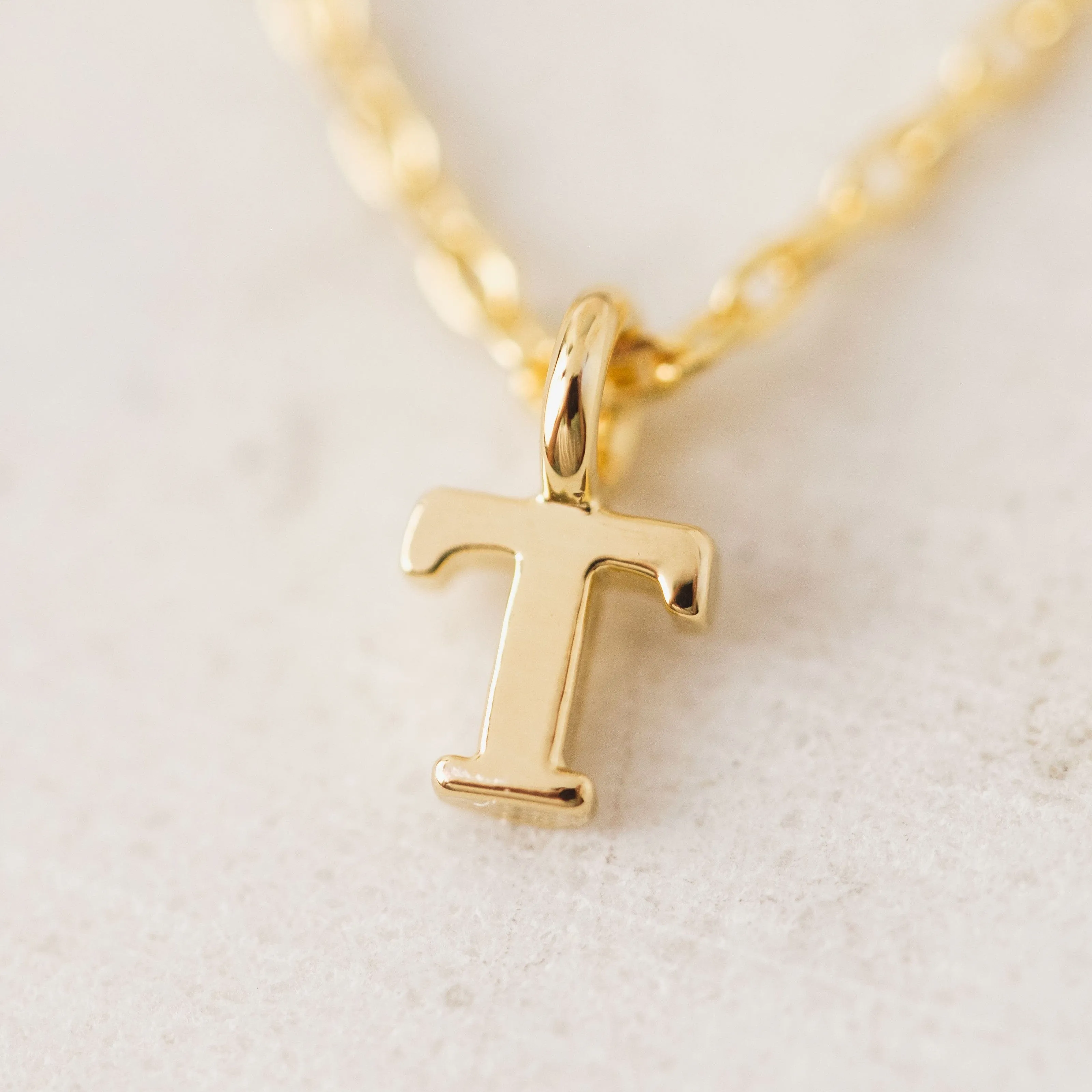 Gold Sincerely Yours Initial Necklace