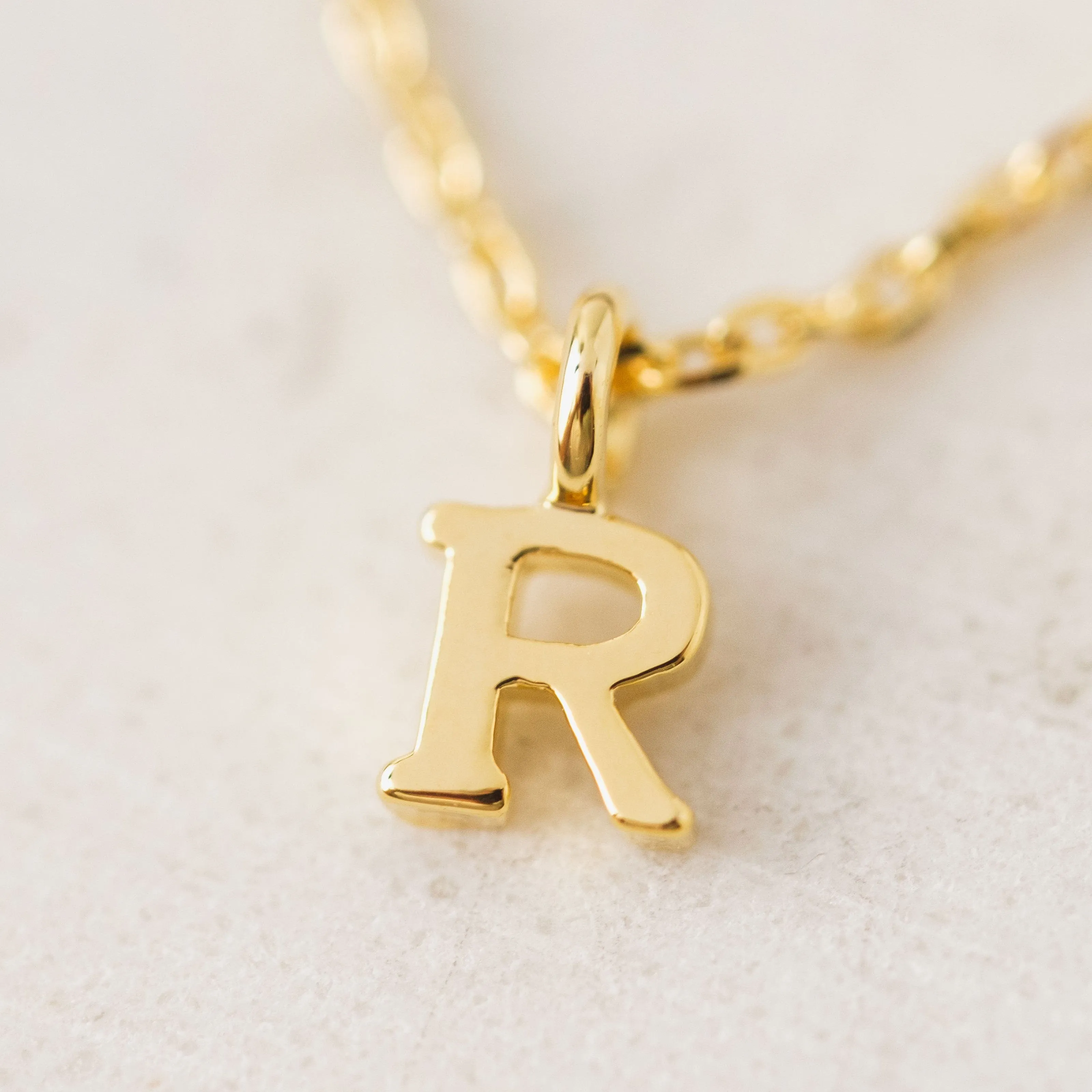 Gold Sincerely Yours Initial Necklace