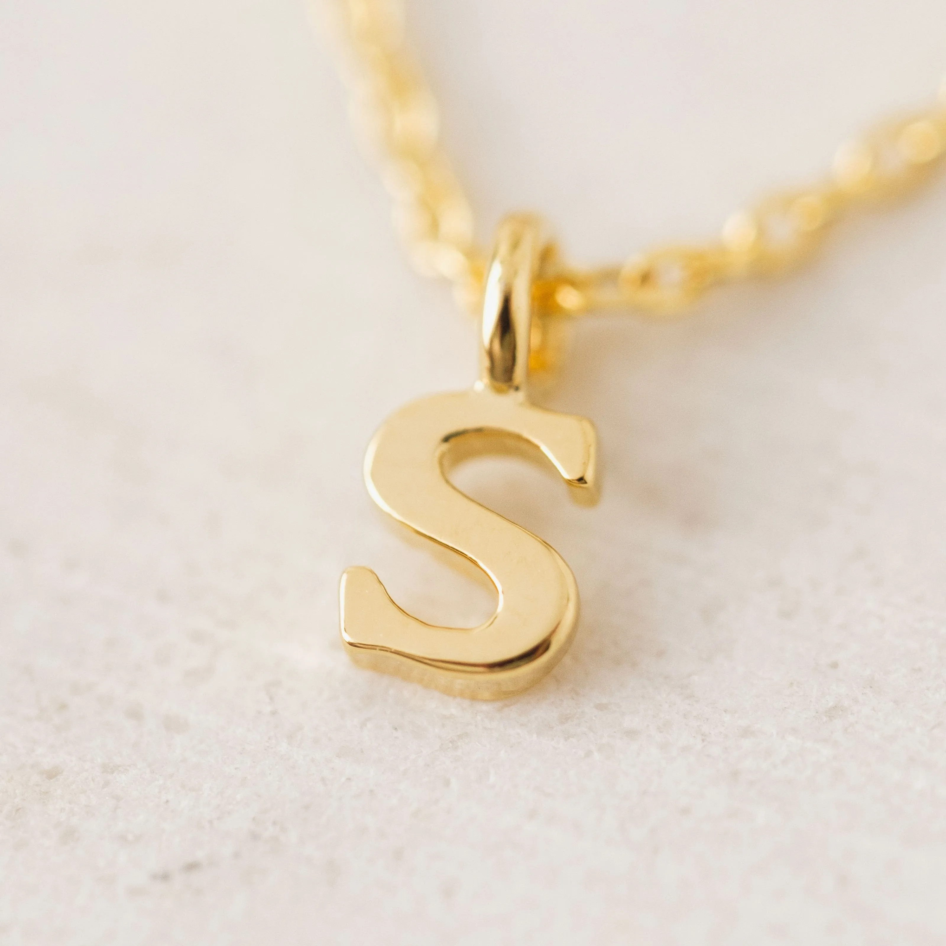 Gold Sincerely Yours Initial Necklace