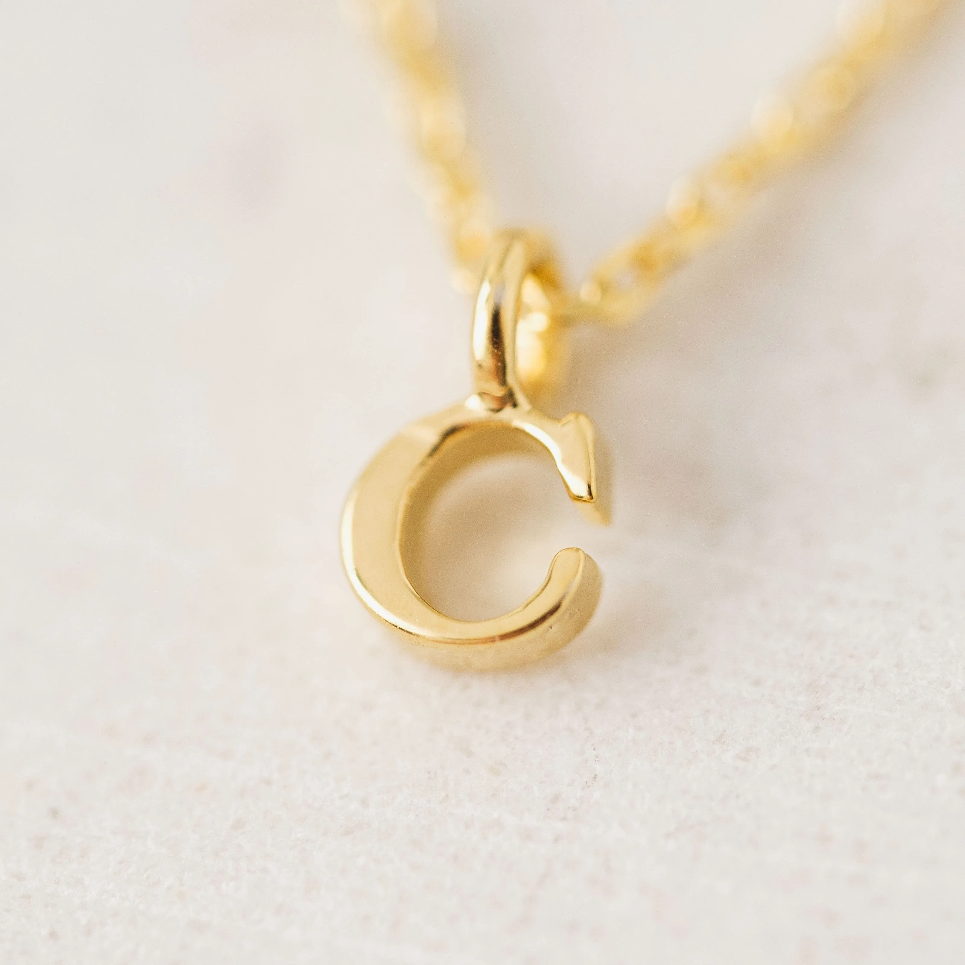 Gold Sincerely Yours Initial Necklace