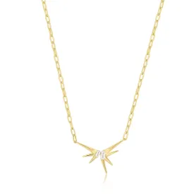 Gold Sparkle Spike Pendant Necklace