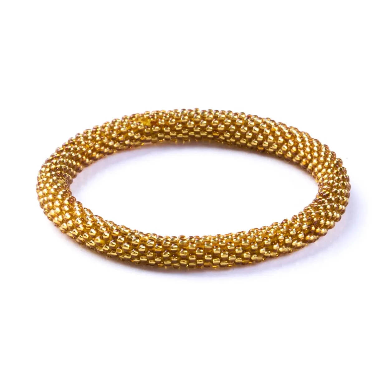 Golden Chalice | Himalayan Glass Bead Bracelet