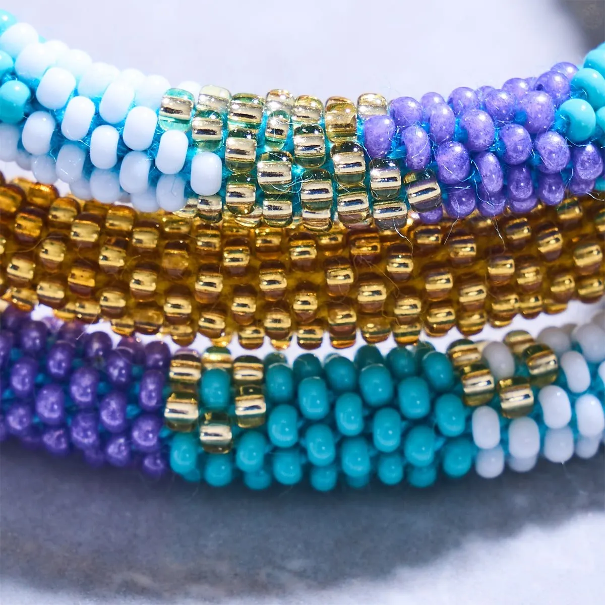 Golden Chalice | Himalayan Glass Bead Bracelet