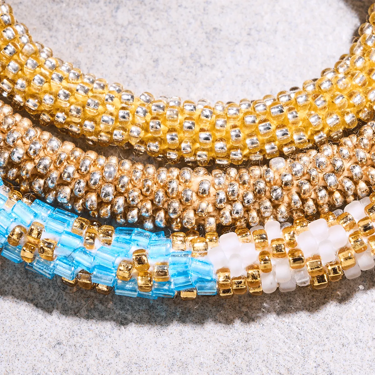 Golden Sky | Himalayan Glass Bead Bracelet