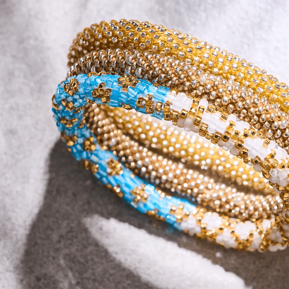 Golden Sky | Himalayan Glass Bead Bracelet